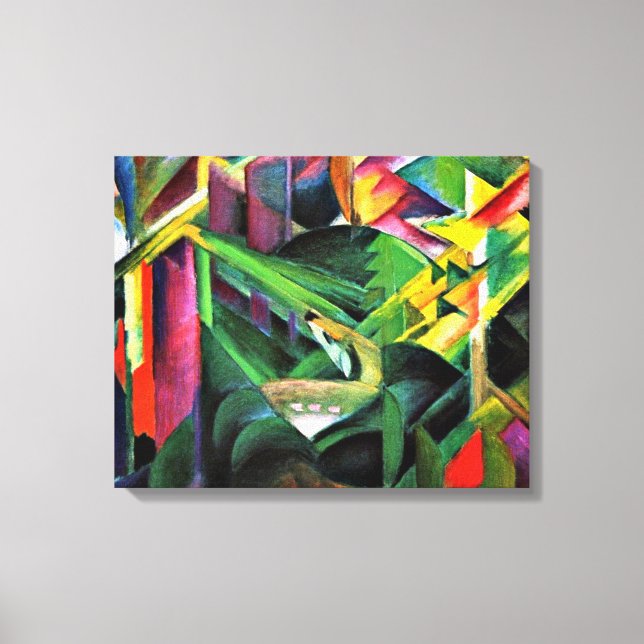 Franz Marc - Hjort i klosterträdgården Canvastryck (Framsida)