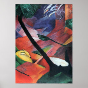 Franz Marc - hjort i skogen II Poster