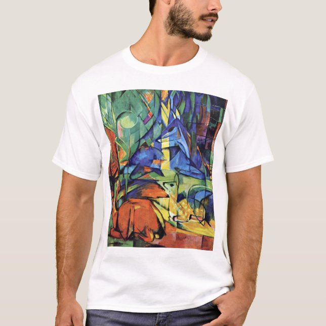 Franz Marc - hjort i skogen (II) Tee (Framsida)