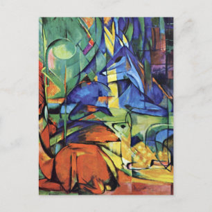 Franz Marc - hjort i skogen (II) Vykort