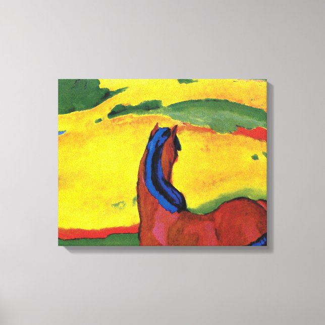 Franz Marc - Horse in a Ligcape Painting Canvastryck (Framsida)