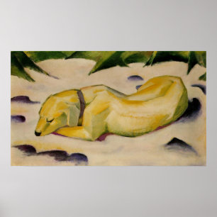 Franz Marc - Hund Ljugande i Snö 1910-11 Puppy Whi Poster