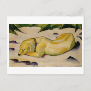 Franz Marc - Hund Ljugande i Snö 1910-11 Puppy Whi Vykort