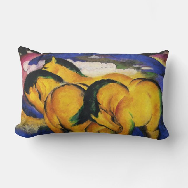 Franz Marc kudder lite gula hästar Lumbarkudde (Framsida)