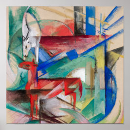 Franz Marc Ligcape med animals Berömd Painting Poster