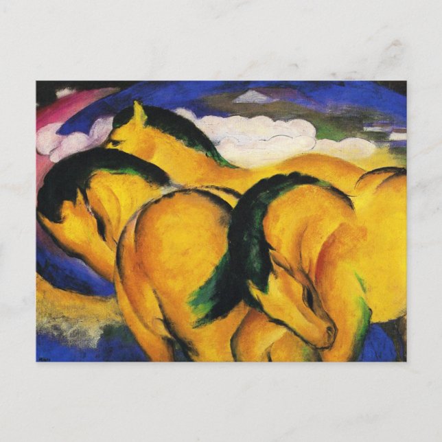 Franz Marc Little Gult Horses Postcard Vykort (Framsida)