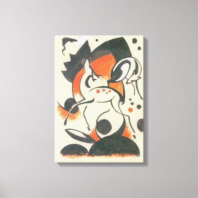 Franz Marc Marc:s sammansättning med två Hjortar Canvastryck (Framsida)