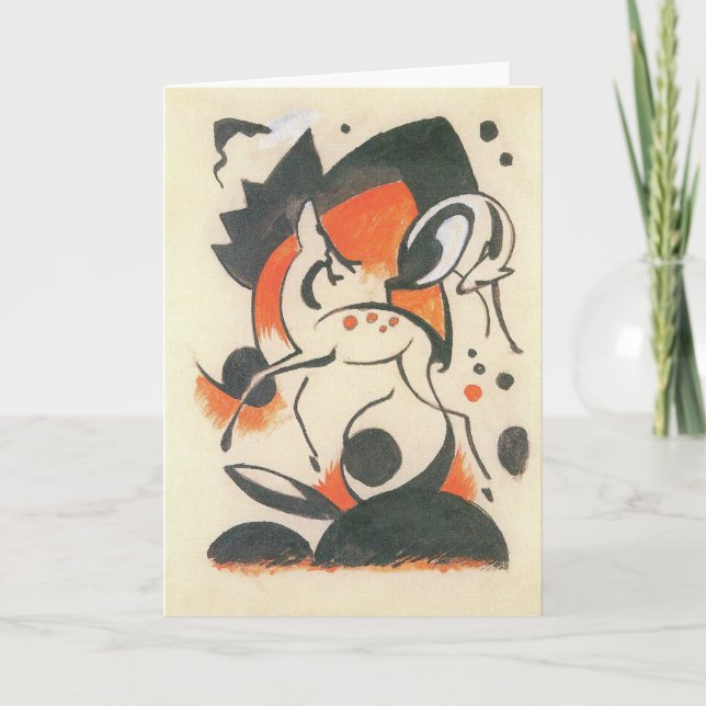 Franz Marc Marc:s sammansättning med två Hjortar Kort (Framsida)