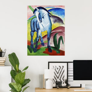 Franz Marc Modern Blå Häst I Expressionistisk Kons Poster