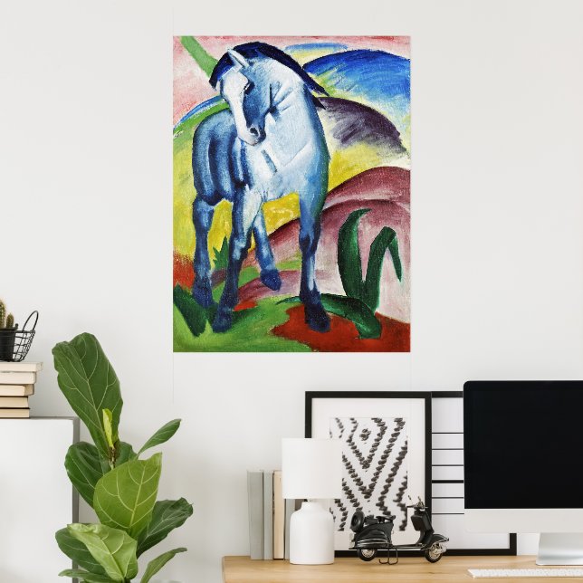 Franz Marc Modern Blå Häst I Expressionistisk Kons Poster (Hemmakontoret)