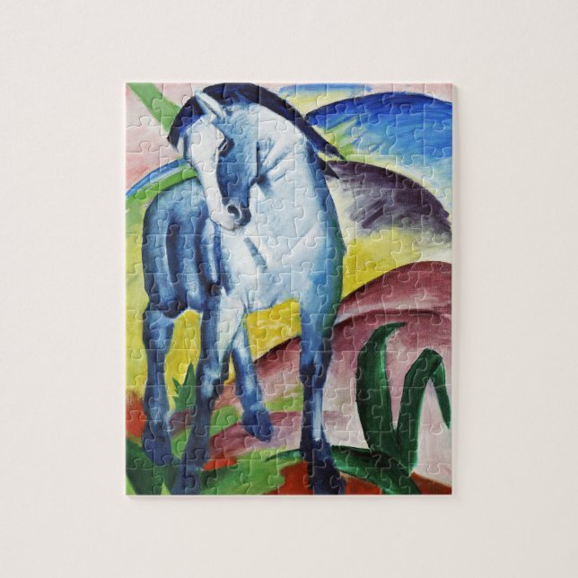 Franz Marc Modern Blå Häst I Expressionistisk Kons Pussel (Vertikal)