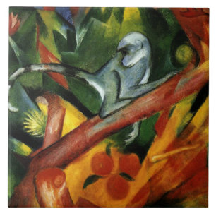 Franz Marc - Monkey, berömd-målning, Kakelplatta