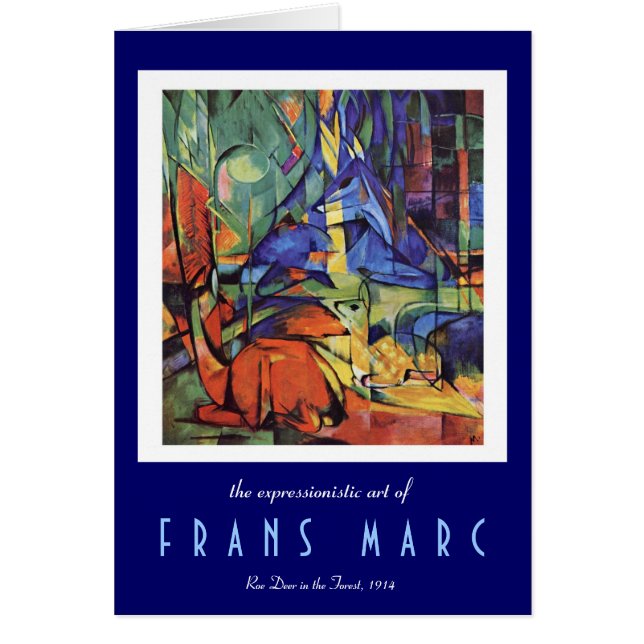 Franz Marc - rådjur i skogexpressionisten Hälsningskort (Framsidan)