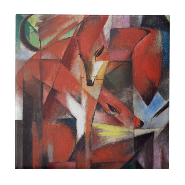Franz Marc - Rävarna, 1913 Kakelplatta (Framsidan)