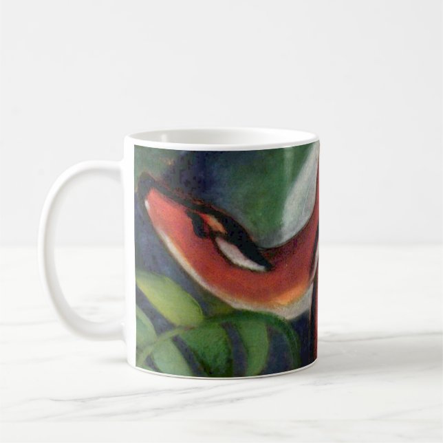 Franz Marc Red Hjort Berömd Animal Painting Kaffemugg (Vänster)