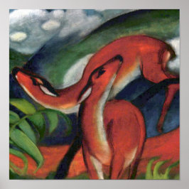 Franz Marc Red Hjort Berömd Painting Poster