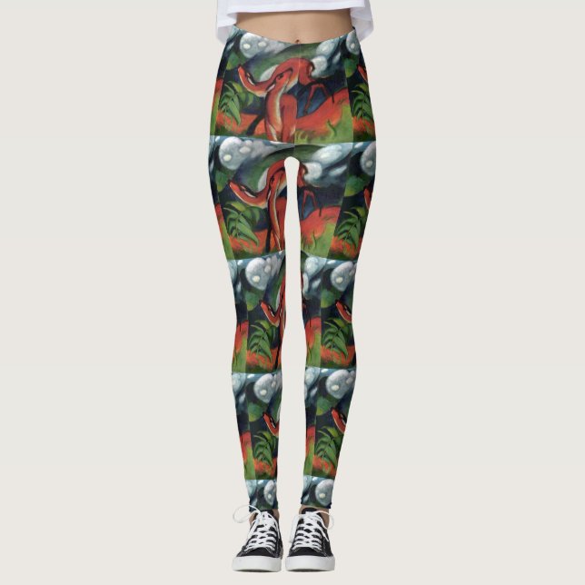 Franz Marc Red Hjort Berömd Painting Women's Leggings (Framsida)