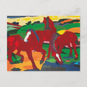 Franz Marc - röda hästar Vykort