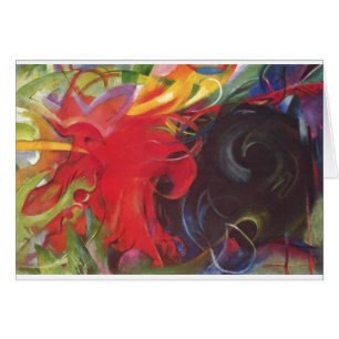 Franz Marc - stridighet bildar 1914 svart rött för Hälsningskort