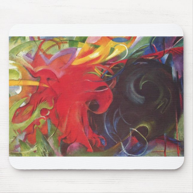 Franz Marc - stridighet bildar 1914 svart rött för Musmatta (Framsidan)