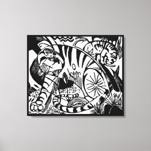 Franz Marc - Svart och vit tiger - Abstrakt konst Canvastryck