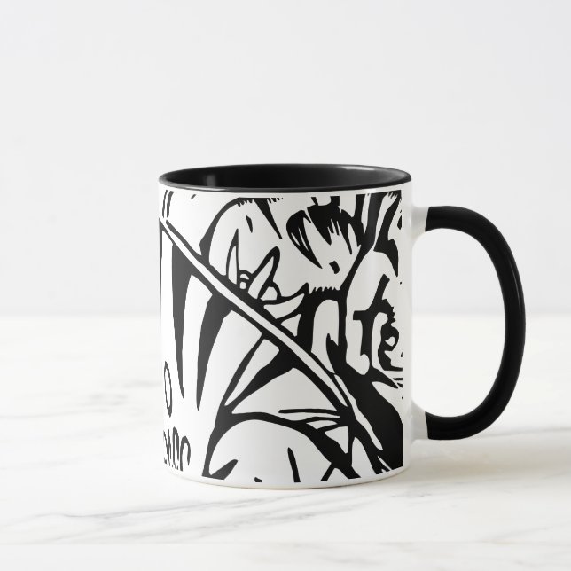 Franz Marc - Svart och vit tiger - Abstrakt konst Mugg (Höger)