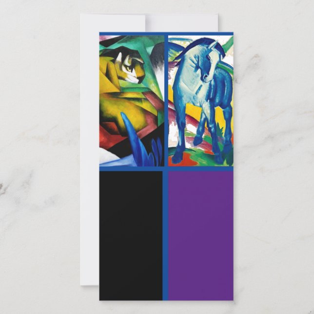 Franz Marc, The Blue Horse, Art Bookmark Card Kort (Framsida)