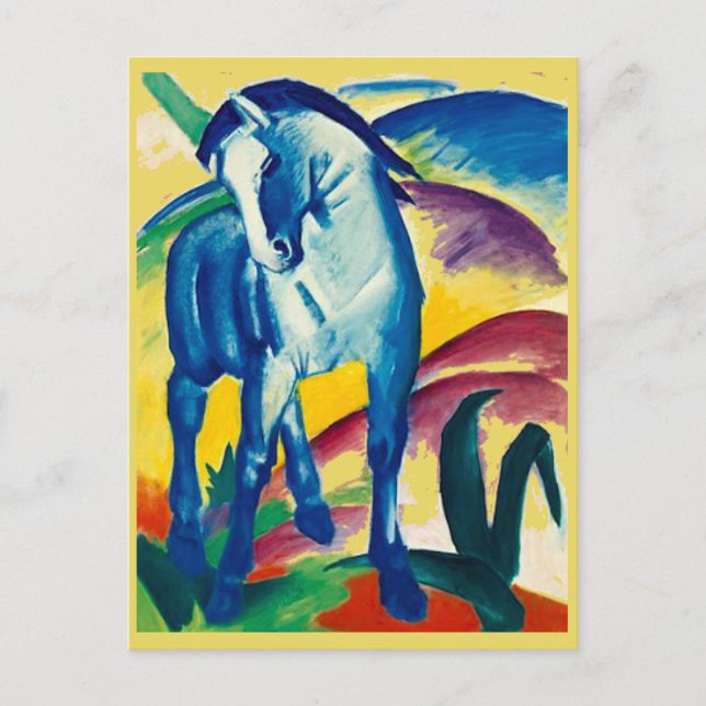 Franz Marc, The Blue Horse, Art Post Card Vykort (Framsida)