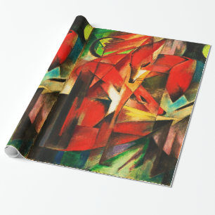 Franz Marc The Foxes Red Fox Vintage Art Painting Presentpapper