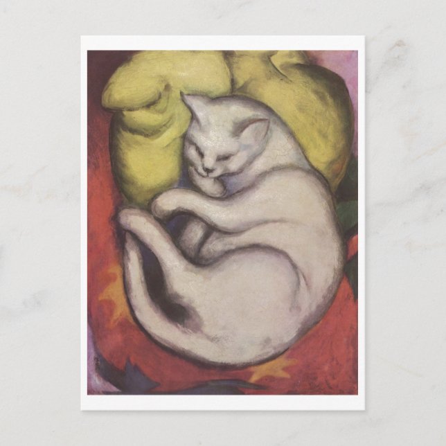 Franz Marc - Tomcat w/ Gult Cushion 1912 Cat Tom Vykort (Framsida)