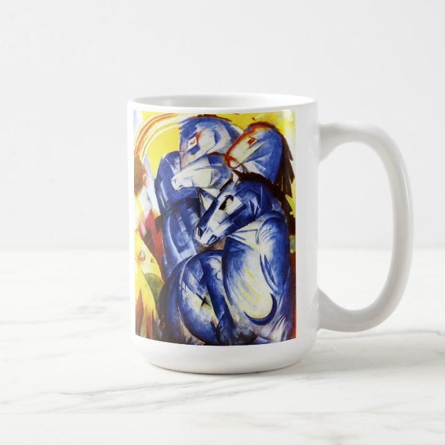 Franz Marc torn av blåtthästar Kaffemugg (Höger)