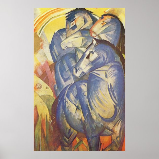 Franz Marc - Torn från Blue Horses 1913 Equestrian Poster (Framsidan)
