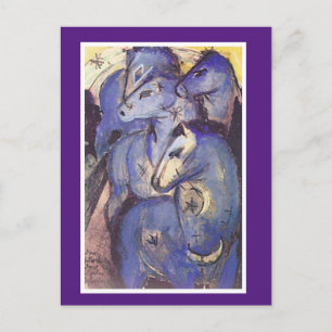 Franz Marc, Torn of Blue Horses, Fine Art Vykort