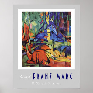 Franz Marc - tysk Expressionist - rådjur Poster