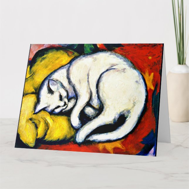 Franz Marc - White Cat. berömd-målning Kort (Framsida)