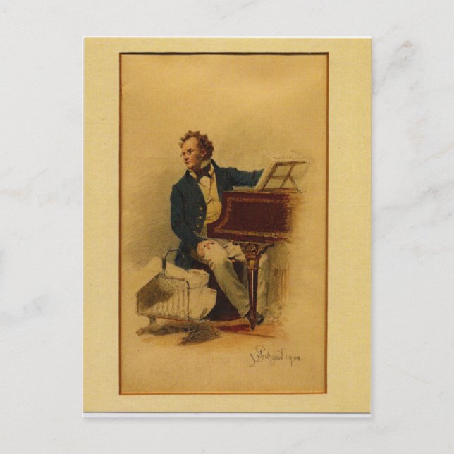 Franz Schubert av Julius Schmid Vykort (Framsida)