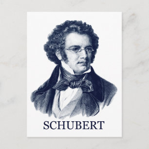 Franz Schubert, blå Vykort