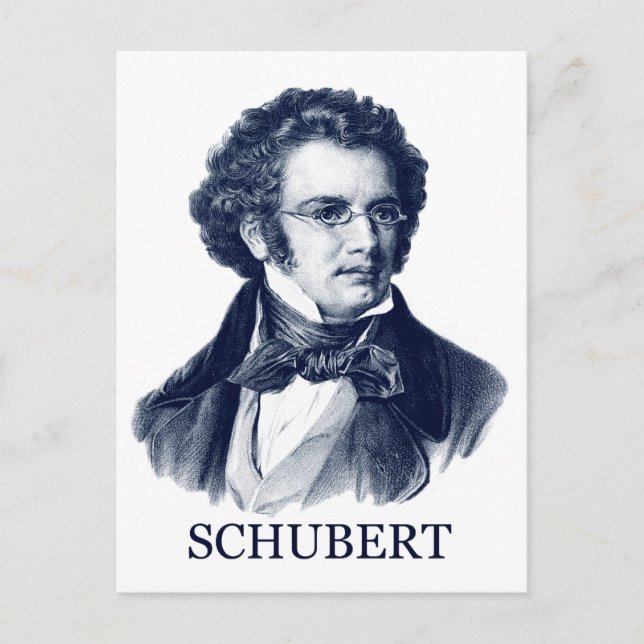 Franz Schubert, blå Vykort (Framsida)