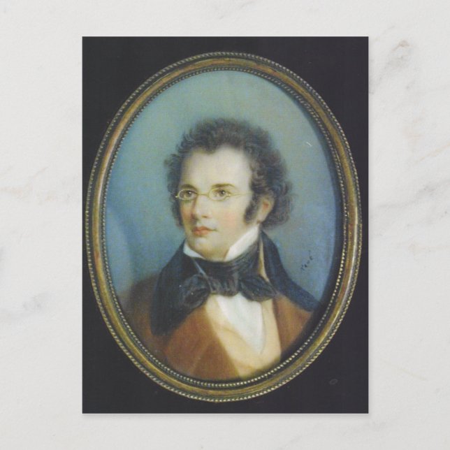 Franz Schubert från miniatyr signerad René Vykort (Framsida)