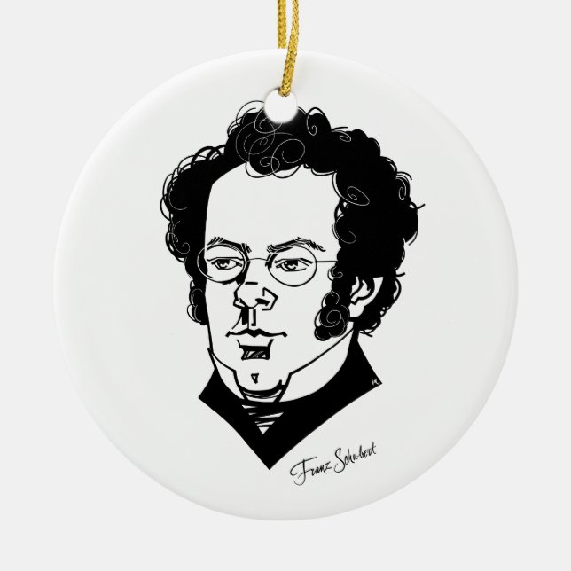 Franz Schubert Julgransprydnad Keramik (Framsidan)
