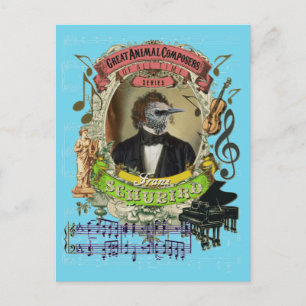 Franz Schubird Funny Bird Animal Composer Schubert Vykort