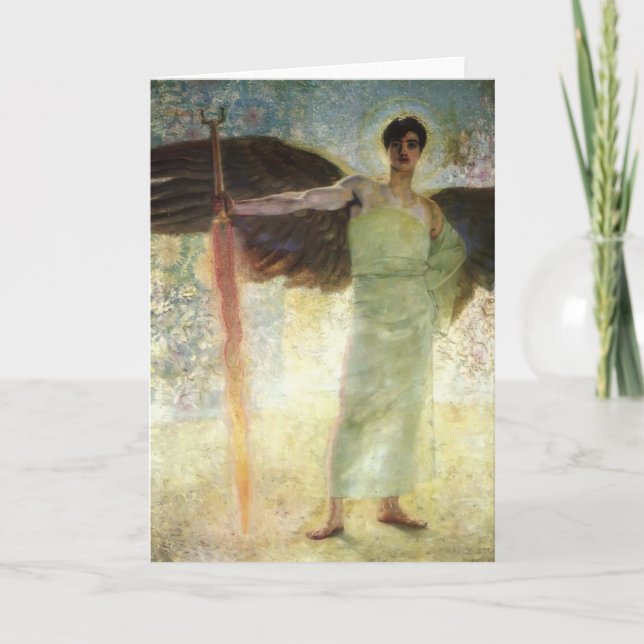 Franz Stuck- Angel med flammande ord Kort (Framsida)