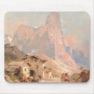 Franz Unterberger: Figurer i en by, Dolomites Musmatta