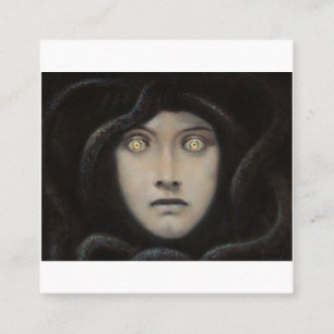 Franz Von Stuck - chef för Medusa Fyrkantigt Visitkort