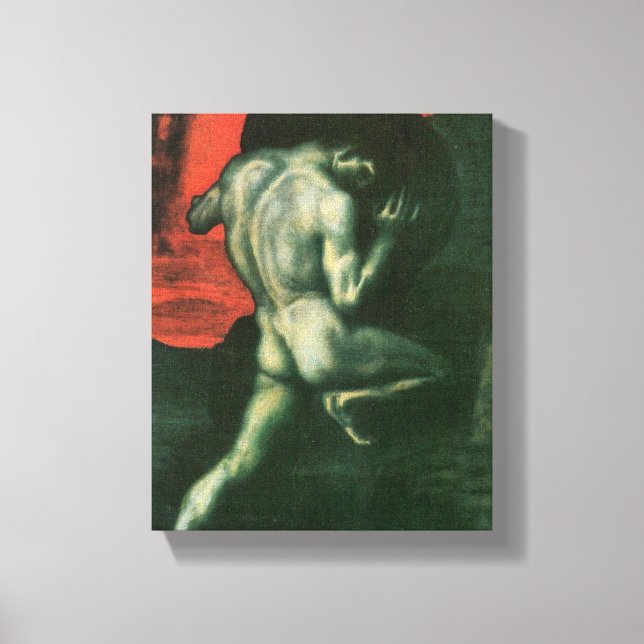 Franz von Stuck - Sisyphus Canvastryck (Framsida)