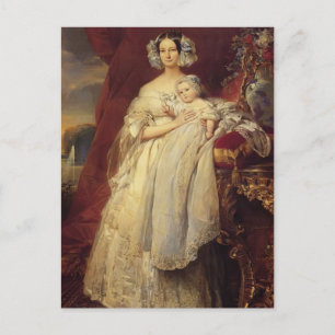 Franz Winterhalter-Duchess med sin son Vykort