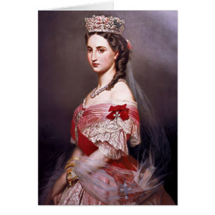 Franz Winterhalter- porträtt av Charlotte, Belgie Hälsningskort