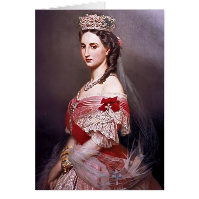 Franz Winterhalter- porträtt av Charlotte, Belgien Hälsningskort (Framsidan)