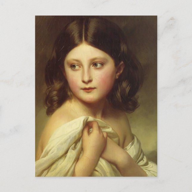Franz Winterhalter- Young Girl, Princess Charlotte Vykort (Framsida)