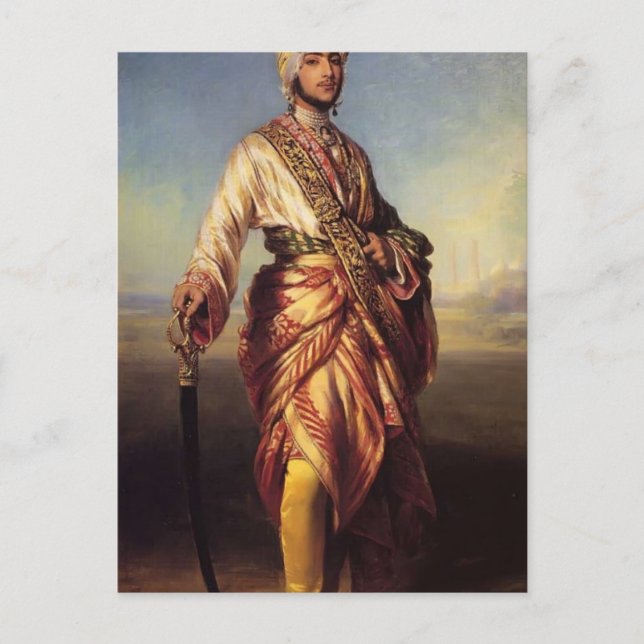 Franz Xaver Winterhalter- Maharaja Dalip Singh Vykort (Framsida)